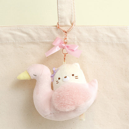 Sumikko Gurashi | Nursery School | Neko Cat (Merry-go-round Swan) Keychain Mini Plush