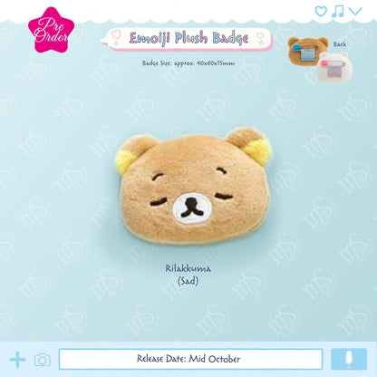 PRE-ORDER | Rilakkuma & Sumikko Gurashi | Emoji Mini Plush Badges