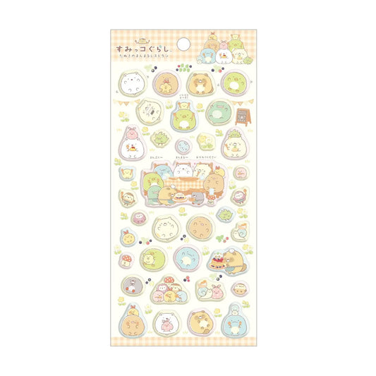PRE-ORDER | Sumikko Gurashi | Raccoon's Round Restaurant | Style A (Cream) Puffy Stickers