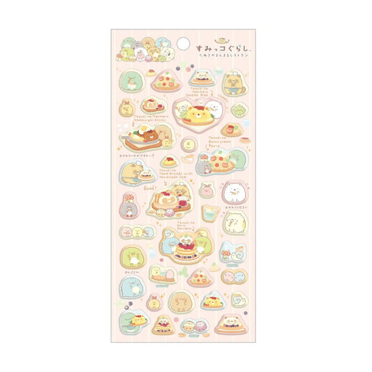 PRE-ORDER | Sumikko Gurashi | Raccoon's Round Restaurant | Style B (Pink) Puffy Stickers