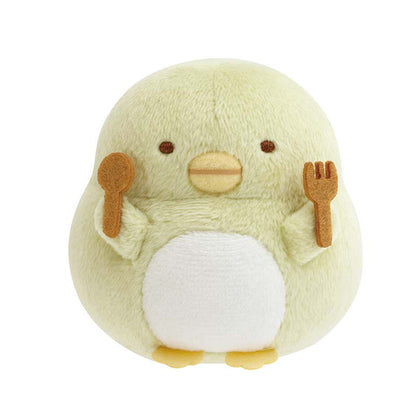 Sumikko Gurashi | Waschbärs rundes Restaurant | Pinguin? (Gabel & Löffel) Tenori Mini Plüschtier