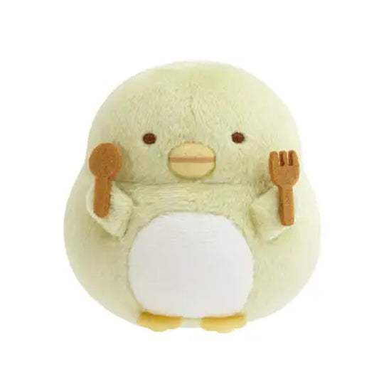 PRE-ORDER | Sumikko Gurashi | Raccoon's Round Restaurant | Penguin? (Fork & Spoon) Tenori Mini Plush