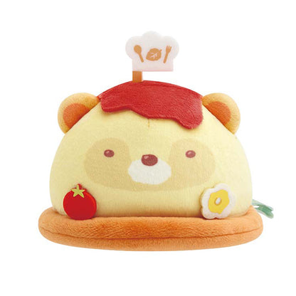 Sumikko Gurashi | Le restaurant rond du raton laveur | Set de mini peluches Chat Neko et Omelette au riz