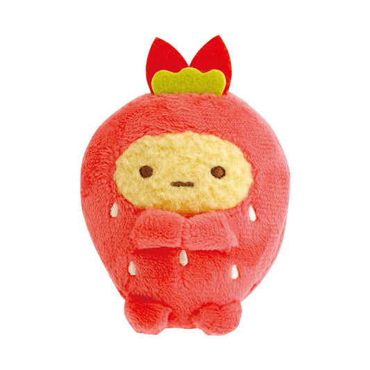 PRE-ORDER | Sumikko Gurashi | Retro Fruit Parlor | Ebifurai no Shippo (Strawberry) Tenori Mini Plush