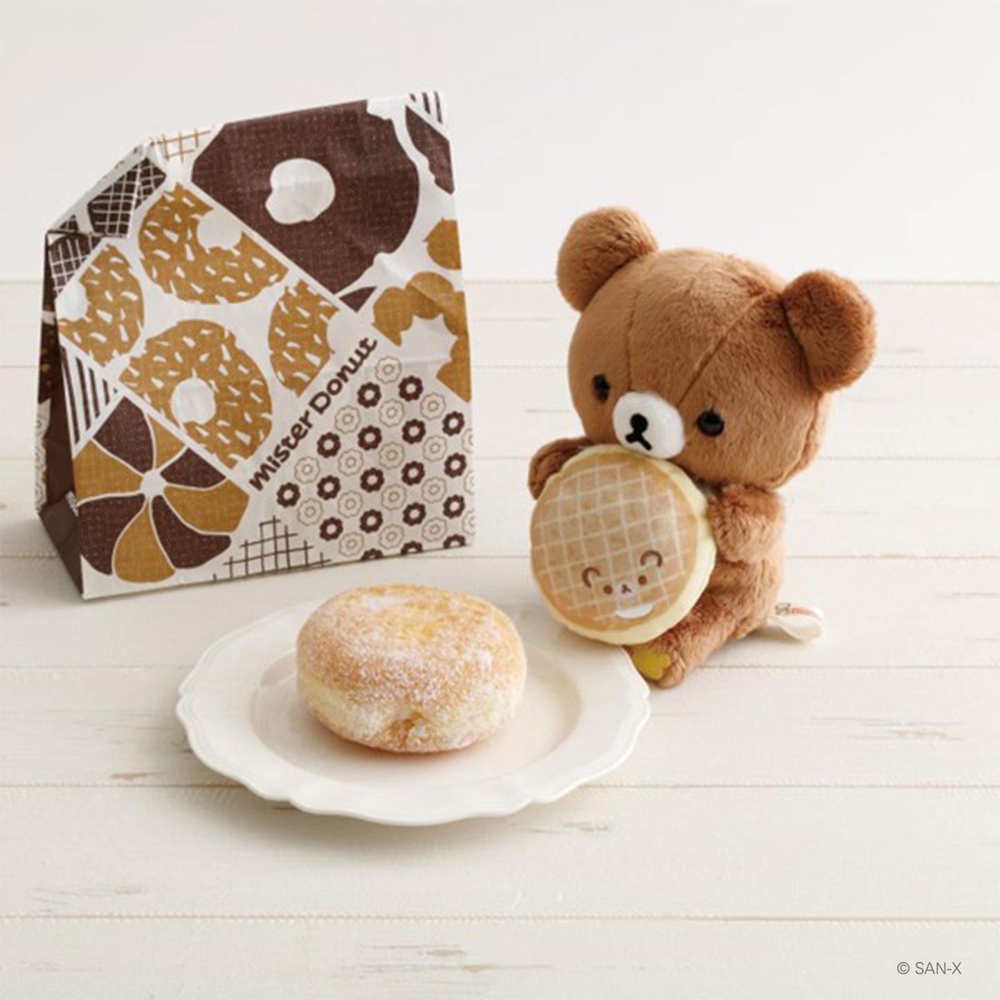 Rilakkuma | Mister Donut | Chairoikoguma (Angel Cream) Small Plush
