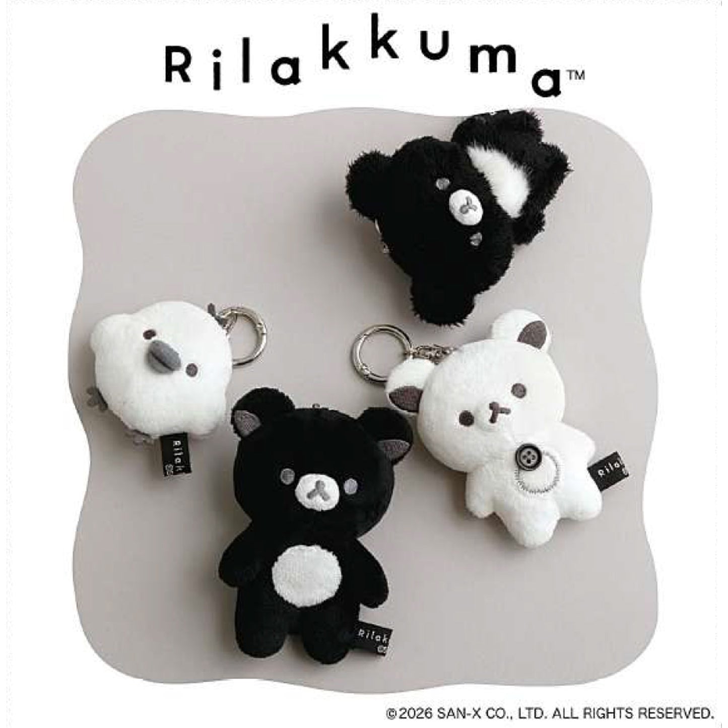 PRE-ORDER | Rilakkuma | Basic Monochrome | Korilakkuma White Mascot Mini Plush