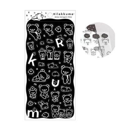 PRÉCOMMANDE | Rilakkuma | Monochrome basique | Style B (Impression blanche) Autocollants transparents