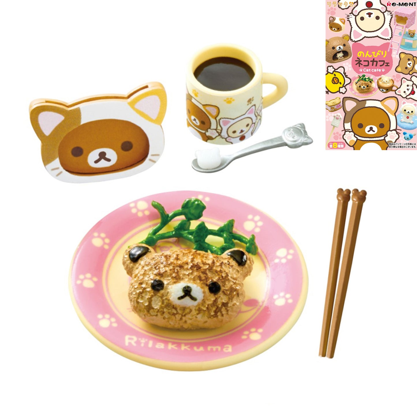 Rilakkuma | Re-ment | Relaxing Cat Cafe | Japanese Hamburger Scenary Figure