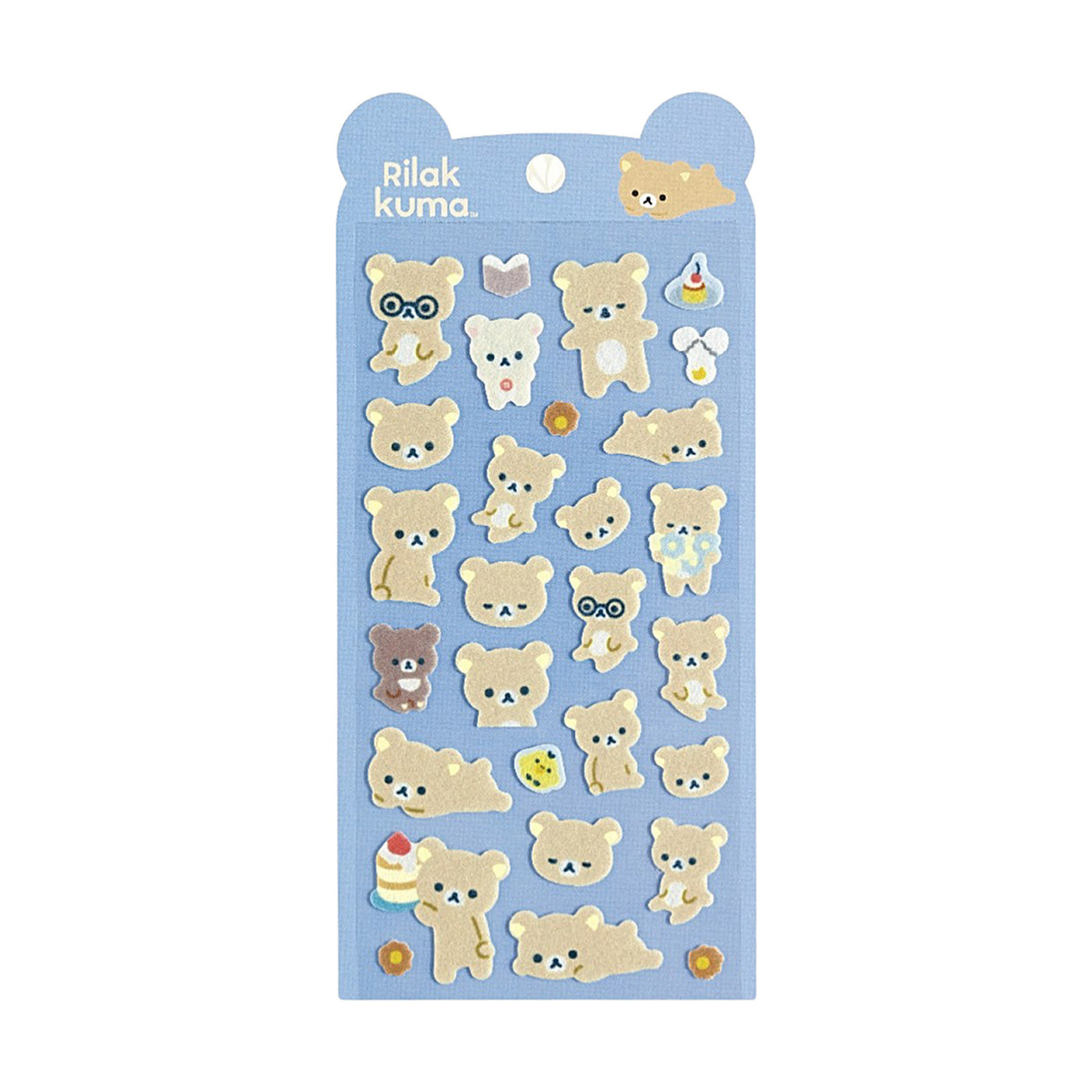PRE-ORDER | Rilakkuma | Knit Selection | Style A (Blue) Felt Stickers