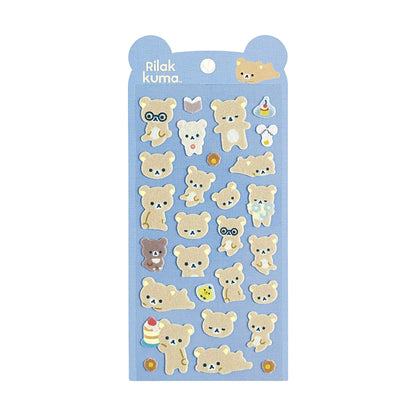PRE-ORDER | Rilakkuma | Knit Selection | Style A (Blue) Felt Stickers