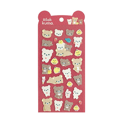 PRE-ORDER | Rilakkuma | Knit Selection | Style B (Red) Felt Stickers