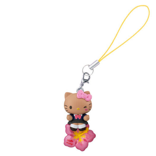 Sanrio | Heisei Gal Charm | Hello Kitty Tanned (Hibiscus) Keychain Figure