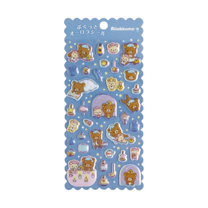 PRE-ORDER | Pukutto Aurora Seal | Rilakkuma Blue Puffy Stickers