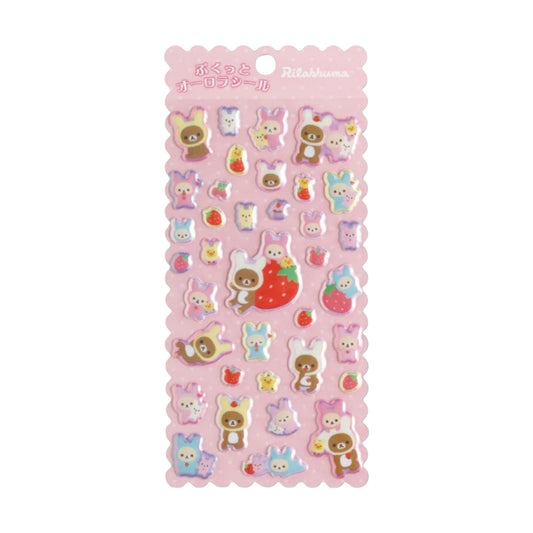 PRE-ORDER | Pukutto Aurora Seal | Rilakkuma Pink Puffy Stickers