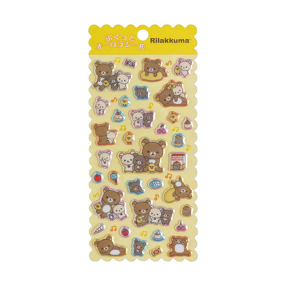 PRE-ORDER | Pukutto Aurora Seal | Rilakkuma Yellow Puffy Stickers