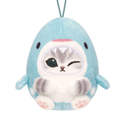 Mofusand | Sea Creatures | Whale Shark Cat Winking Keychain Mini Plush