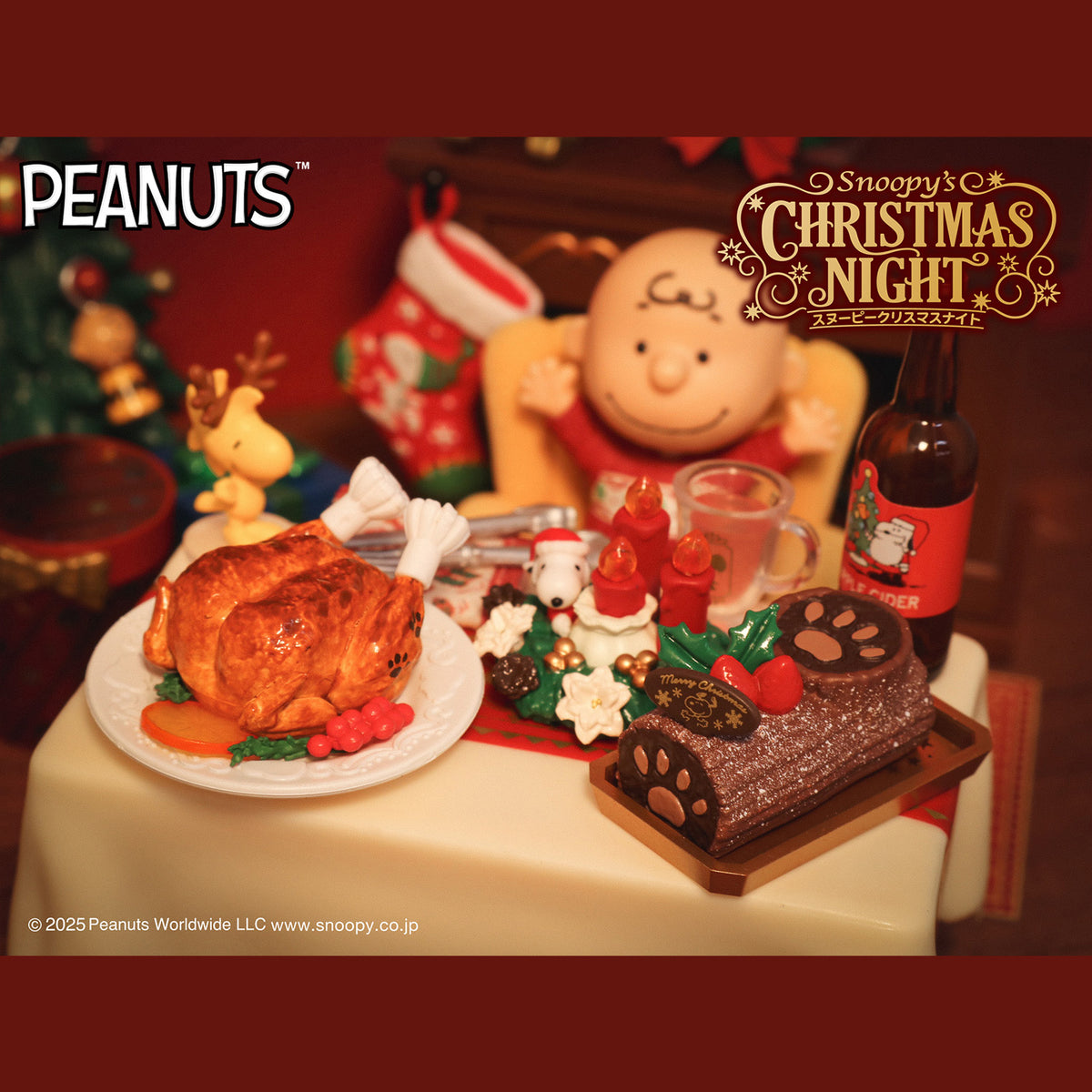 Snoopy | Re-ment | Christmas Night | Christmas Feast Scenary Figure