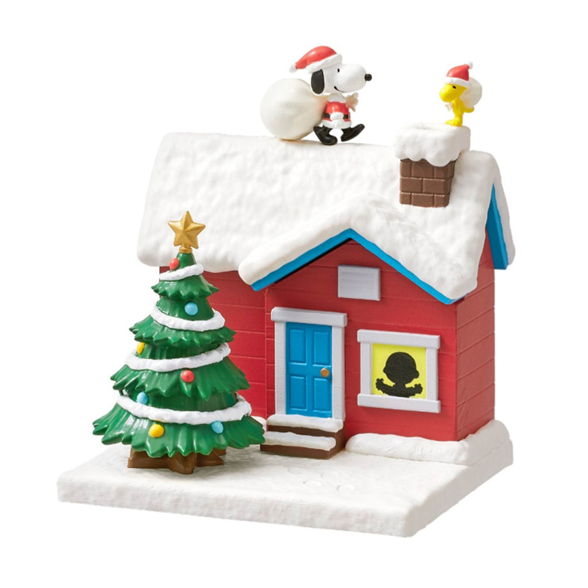 Snoopy | Re-ment | Sweet Little Home | Weihnachtslandschaftsfigur mit Weihnachtsmann und Freunden