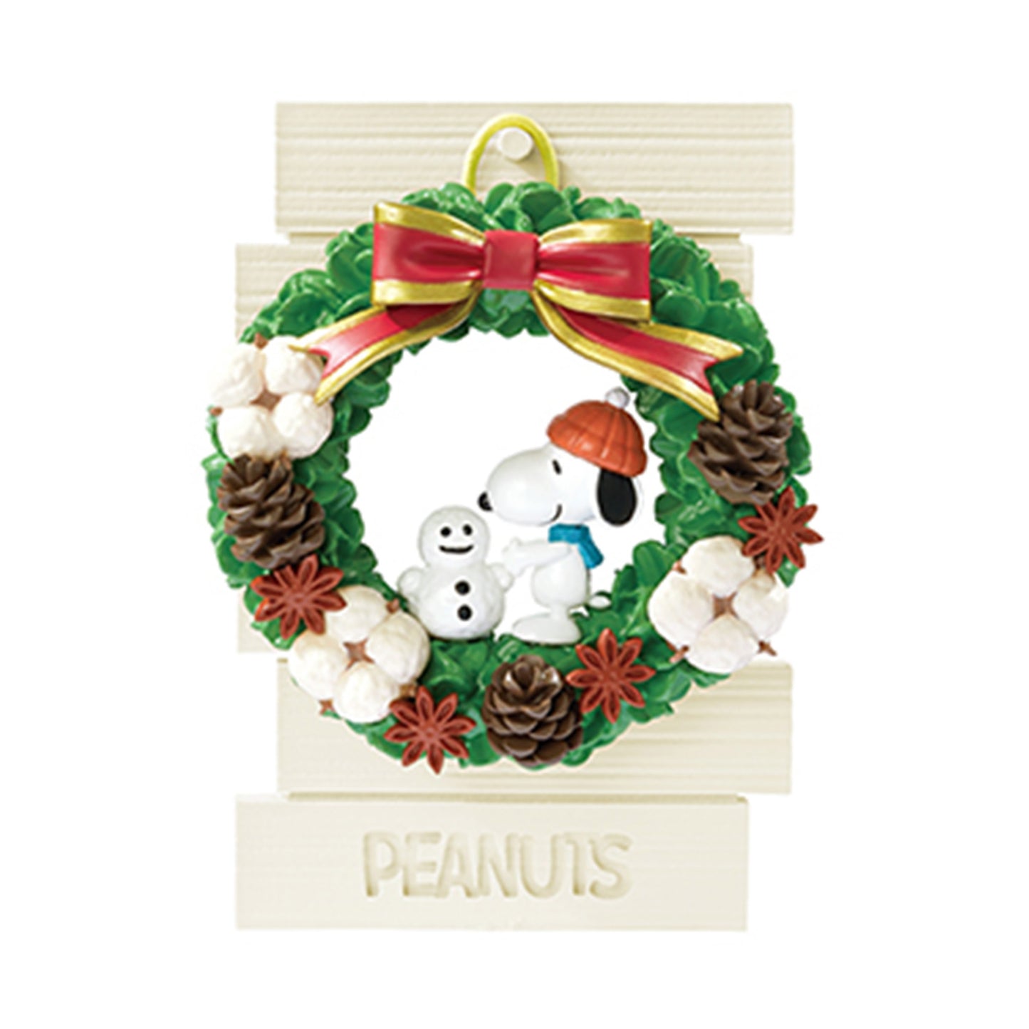 Snoopy | Re-ment | Wreath Collection | Snowman Scenery Figure