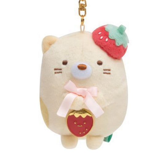 Sumikko Gurashi | Cafe Sumikko: Strawberry Fair | Neko Cat Keychain Mini Plush