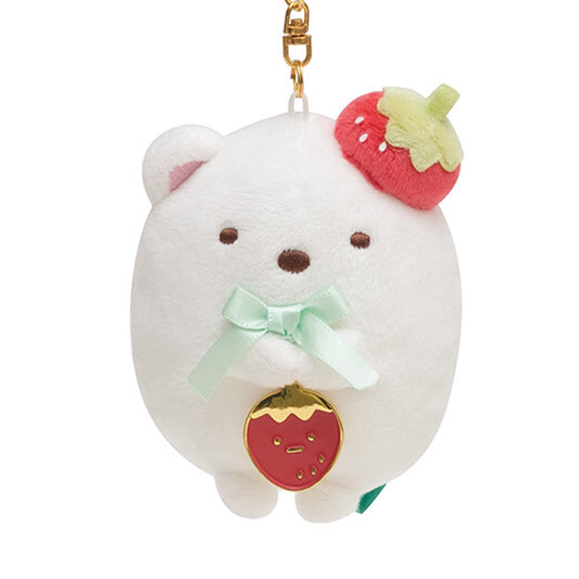 Sumikko Gurashi | Cafe Sumikko: Strawberry Fair | Shirokuma Keychain Mini Plush