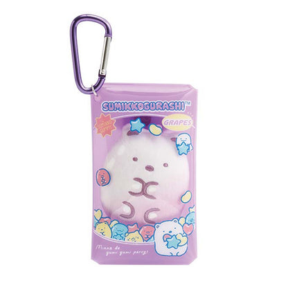 PRE-ORDER | Sumikko Gurashi | Gummy Gummy Party | Shirokuma Plush in Small Pouch with Carabiner