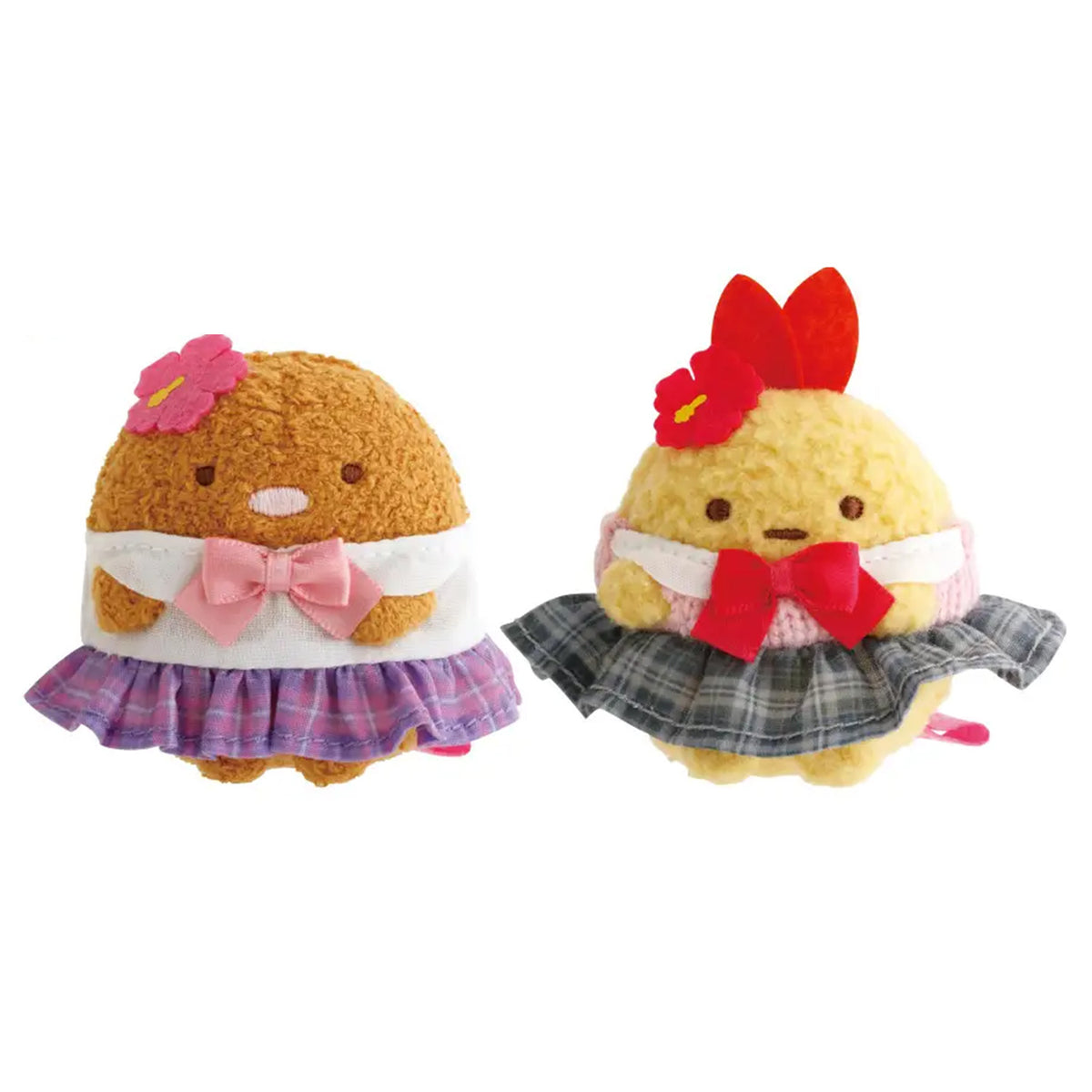PRE-ORDER | Sumikko Gurashi | High School | Tonkatsu & Ebifurai no Shippo (Students) Tenori Mini Plush Set