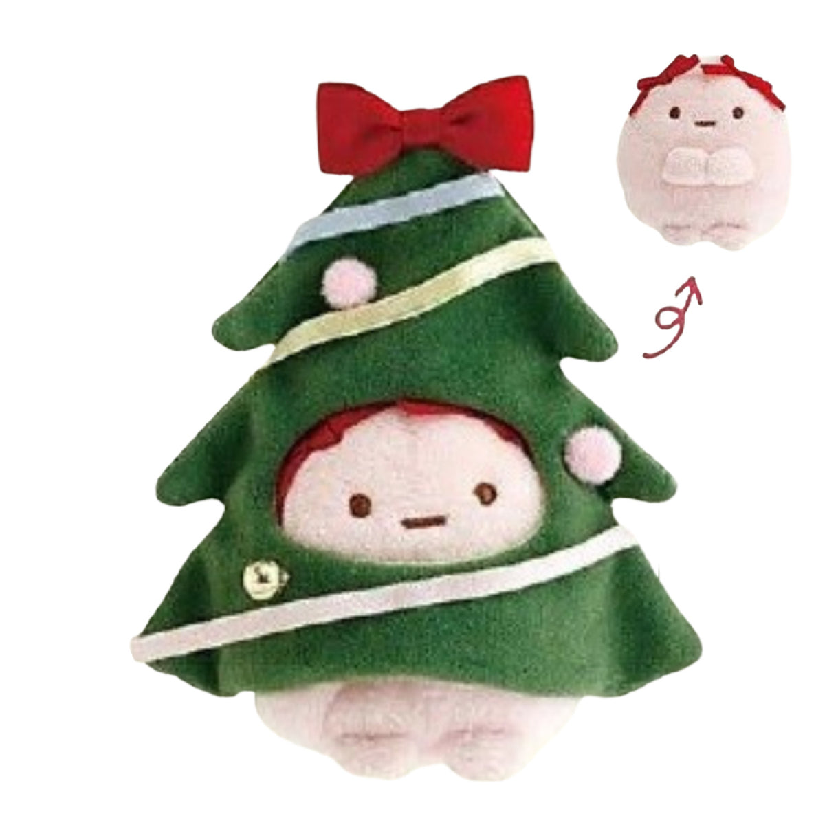 PRE-ORDER | Sumikko Gurashi | Christmas 2026 | Pink Tapioca (Tree Outfit) Tenori Mini Plush