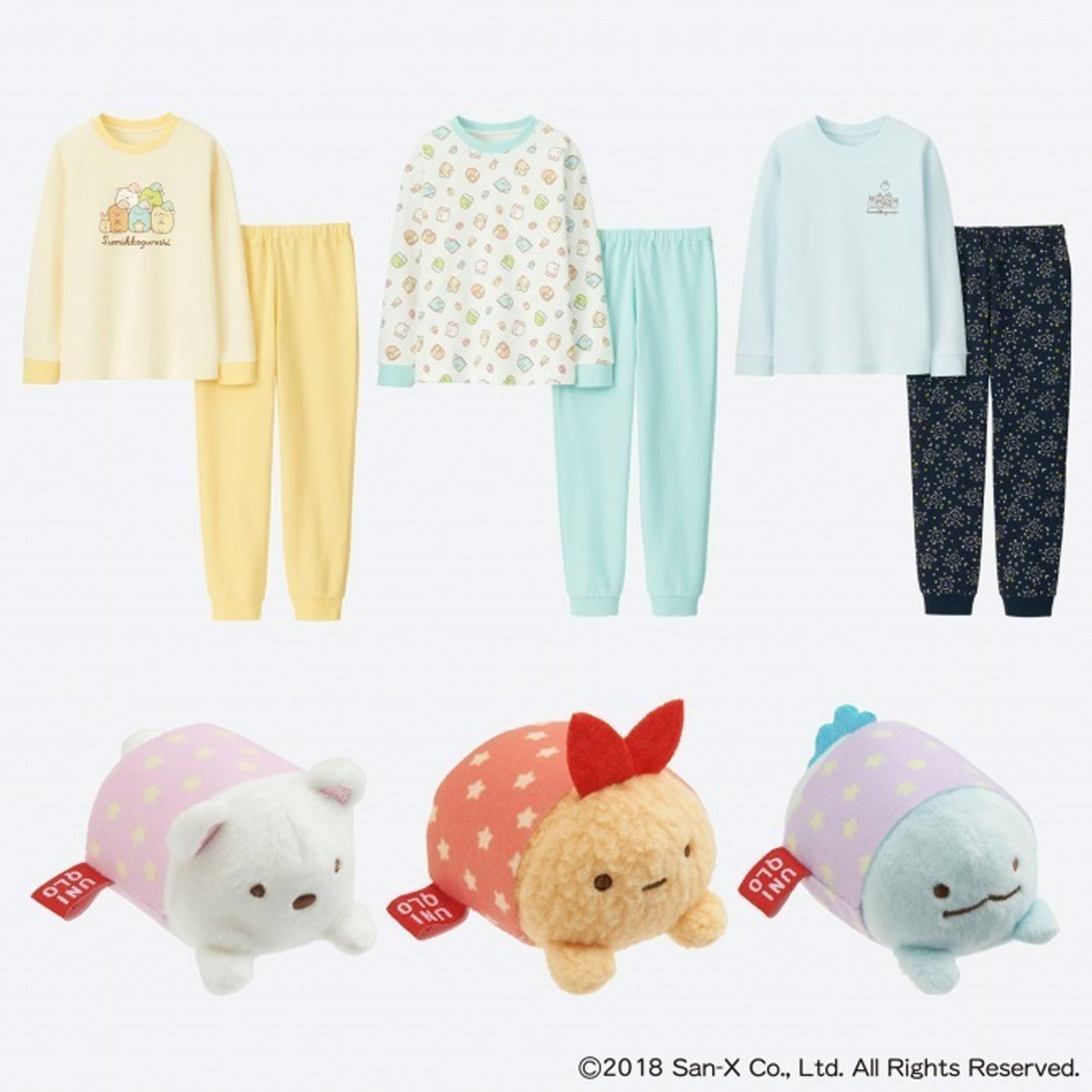 Sumikko Gurashi | Uniqlo Edition | Ebifurai no Shippo (Pyjamas) Tenori Mini Plush | Limited Edition