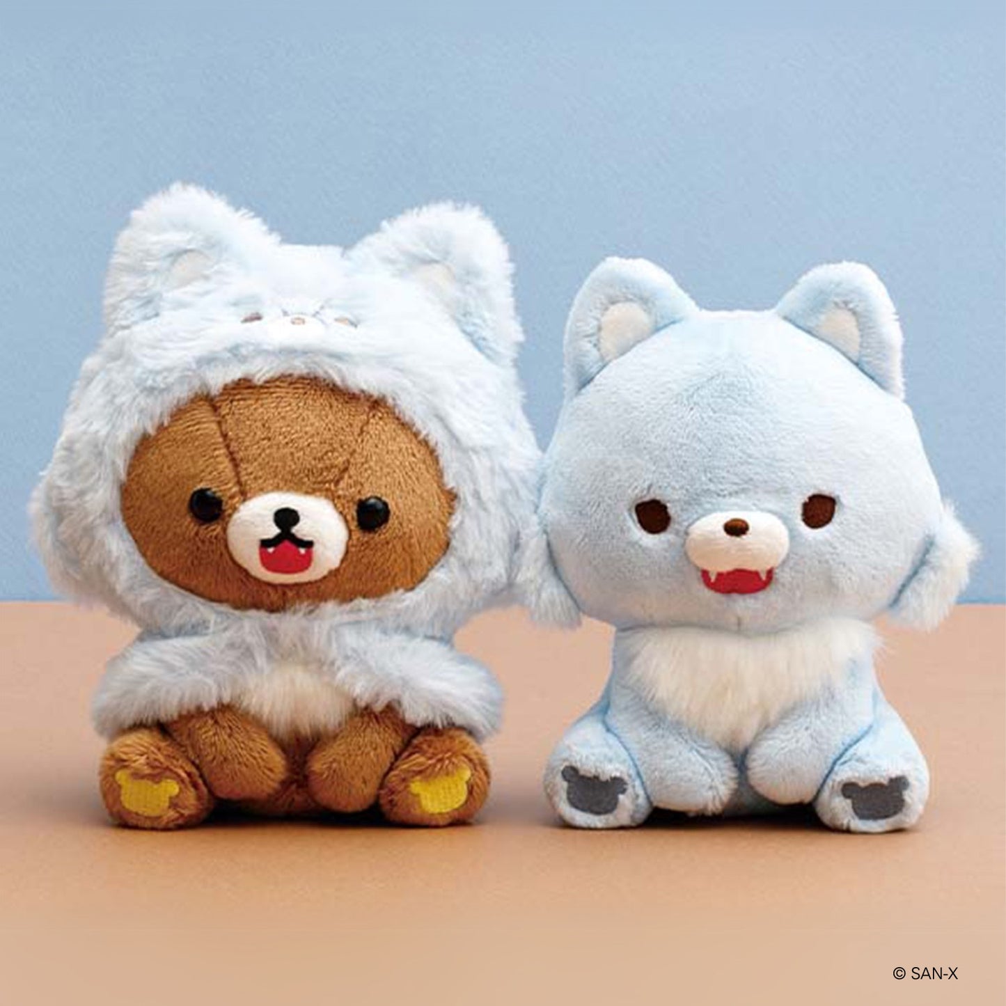 Rilakkuma | Aokogu's Sleepover | Chairoikoguma (Wolf Hood) Sitting Small Plush