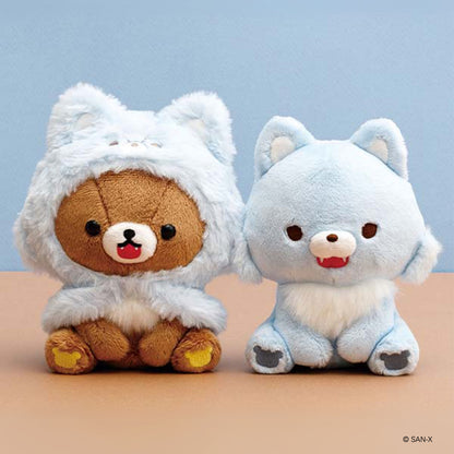Rilakkuma | Aokogu's Sleepover | Chairoikoguma (Wolf Hood) Sitting Small Plush