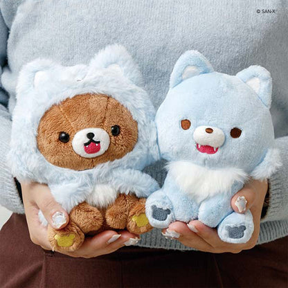 Rilakkuma | Aokogu's Sleepover | Chairoikoguma (Wolf Hood) Sitting Small Plush