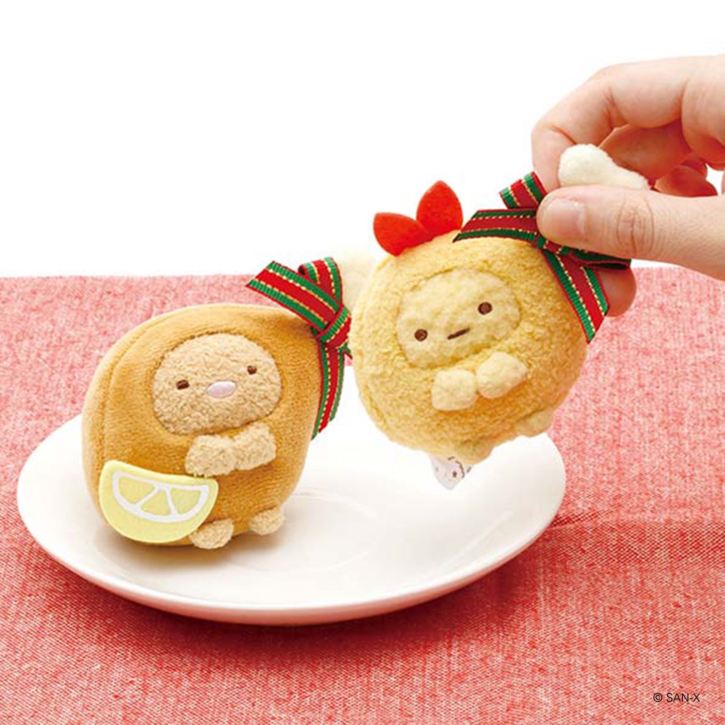 Sumikko Gurashi | Christmas 2024 | Ebifurai no Shippo (Fried Chicken) & Tonkatsu (Teriyaki Chicken) Tenori Mini Plush Set